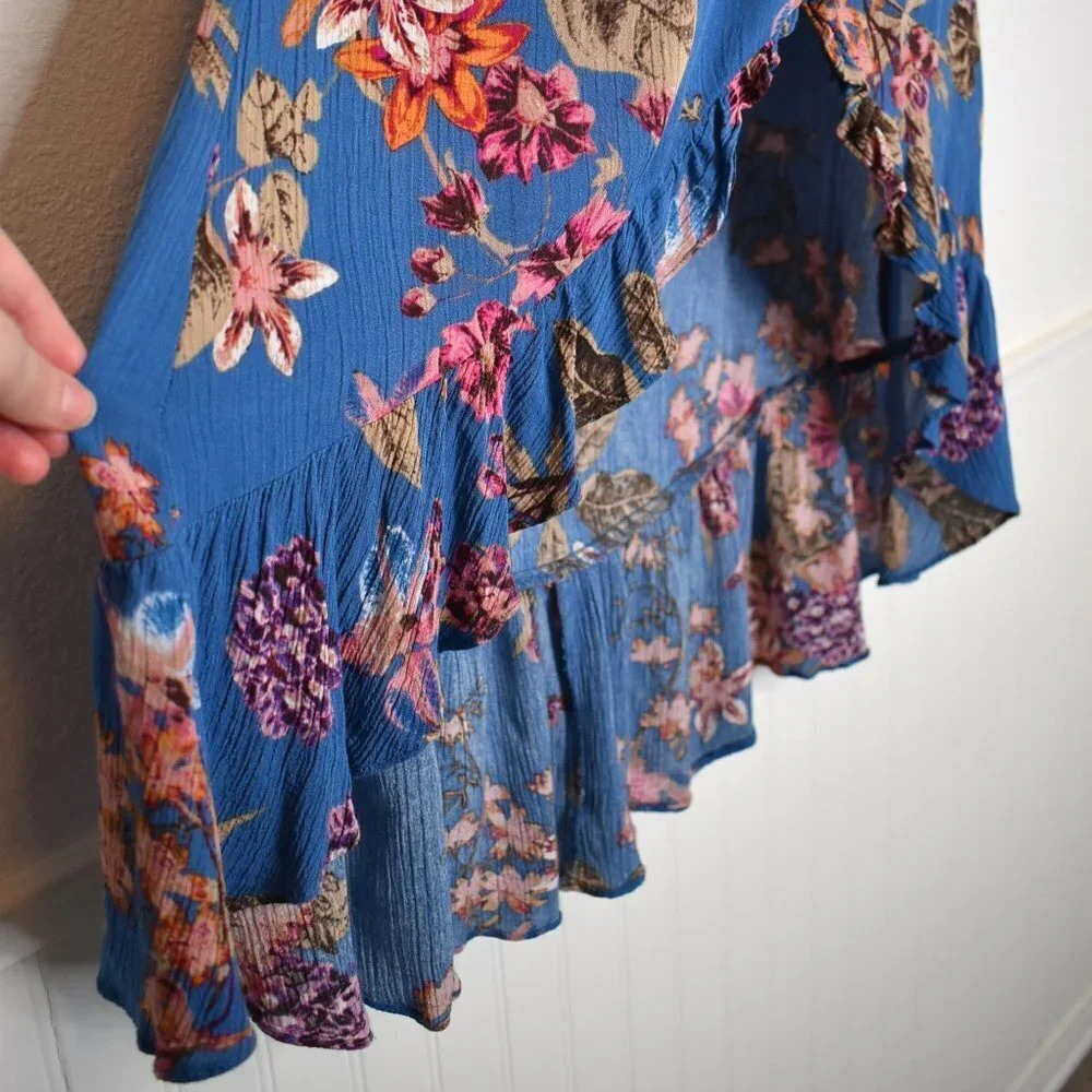 Honey Belle Floral Dress Sz S Button Front Whimsygoth Peasant Boho Sundress - Picture 6 of 16